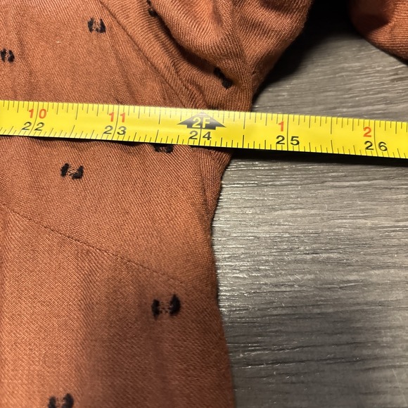 CJ Banks Blouse Women 2X Brown Textured Roll-Tab Long Sleeve Pockets Lightweight - Picture 5 of 6